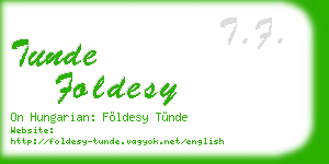 tunde foldesy business card