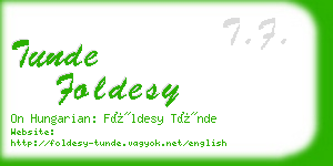 tunde foldesy business card